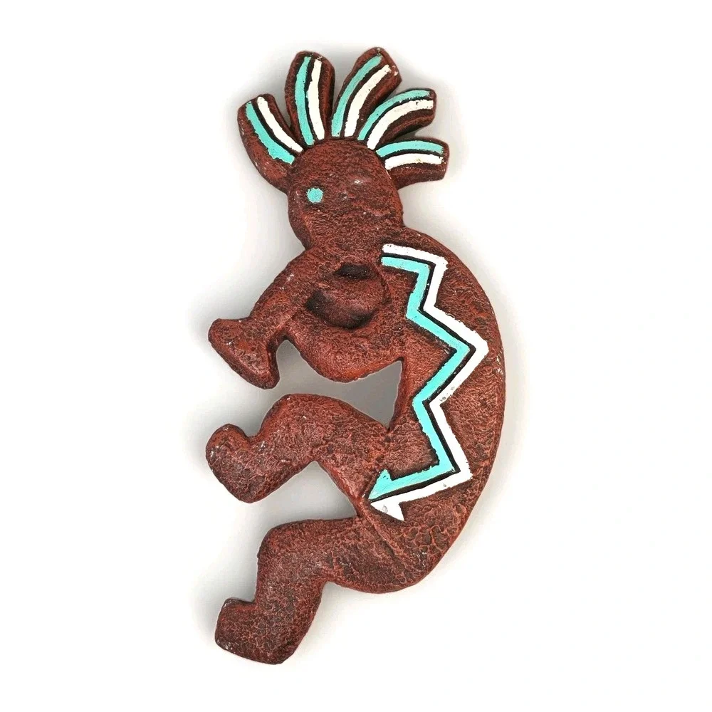 Large Kokopelli Folk Art Good Luck Fortune Dancer Chalkware Wall Hang 18